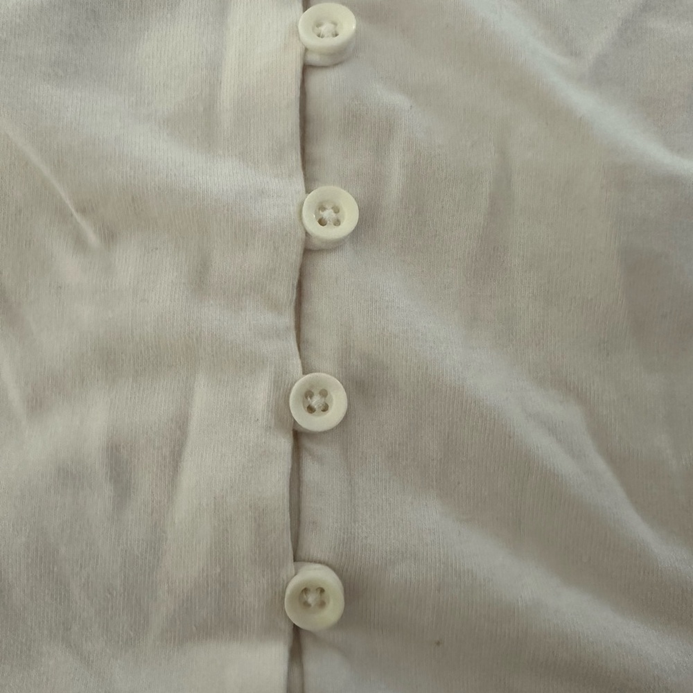 White Ruffle Hem Crop Top - Picture 3 of 4